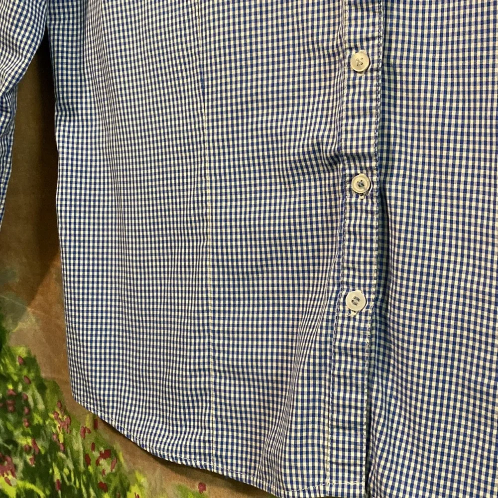 Blue Generation plaid V-neck button down shirt - Picture 4 of 10